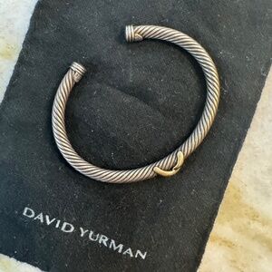 David Yurman Crossover Cable Bracelet – Sterling Silver with 14K Gold X